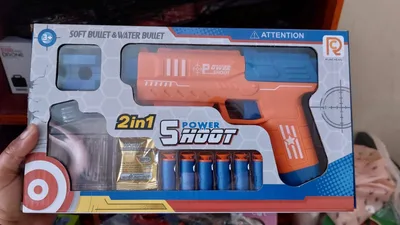 Power Shoot 2-in-1 Blaster Set – Dual Action Soft Foam & Water Absorbent Bullet Toy Gun for Kids
